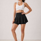 Flare Skorts with Inside Tights | Black