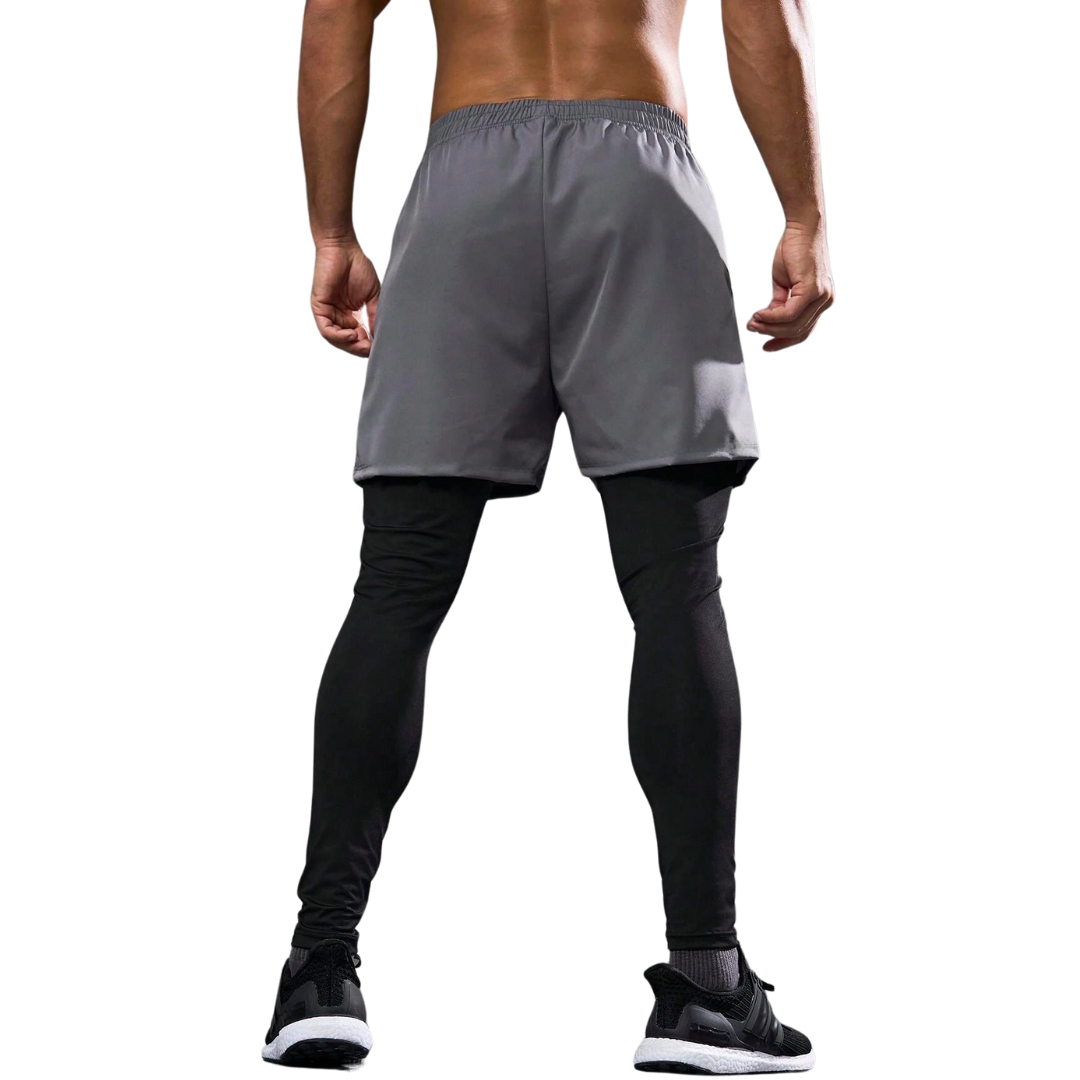Men Inner Pants 2 in 1 Active Dual Pants with Inner Compression – Prosharx