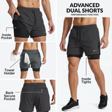 Apex Dual Shorts with Concealed Pockets & Towel Holder