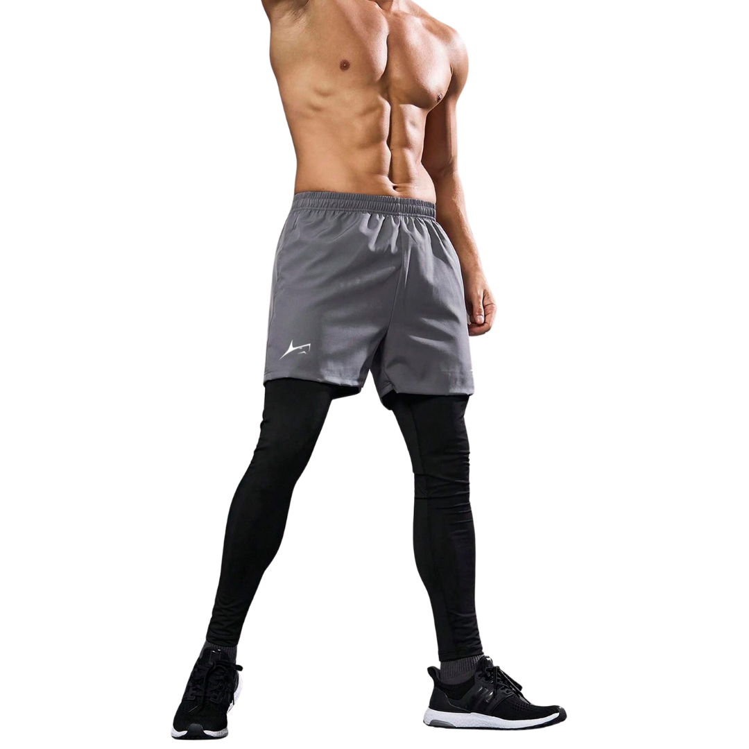 Men Inner Pants 2 in 1 Active Dual Pants with Inner Compression – Prosharx