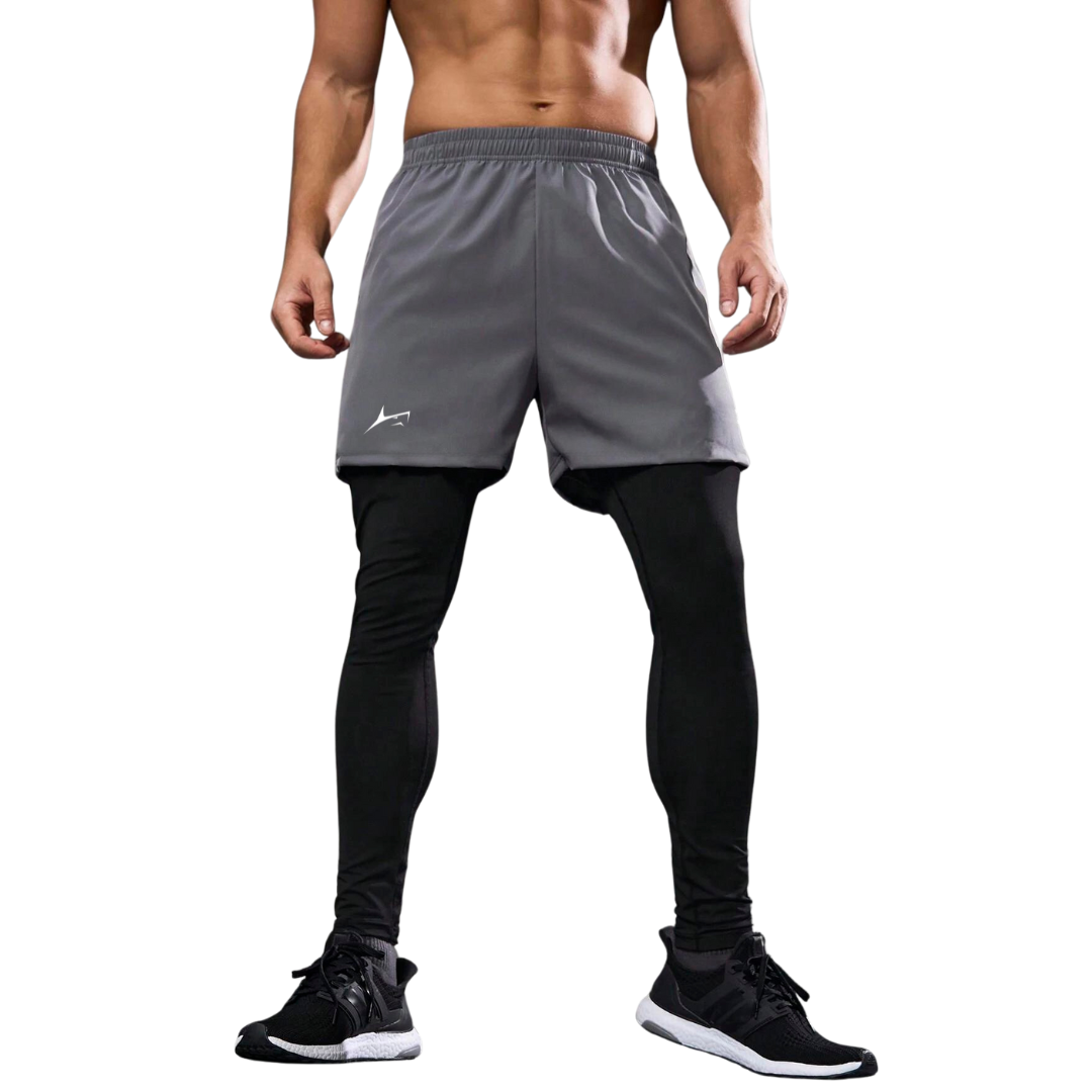 Men Inner Pants 2 in 1 Active Dual Pants with Inner Compression – Prosharx