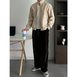 Old Money Stand Up Collar Sweatshirt Zip-Up | Timeless Essential