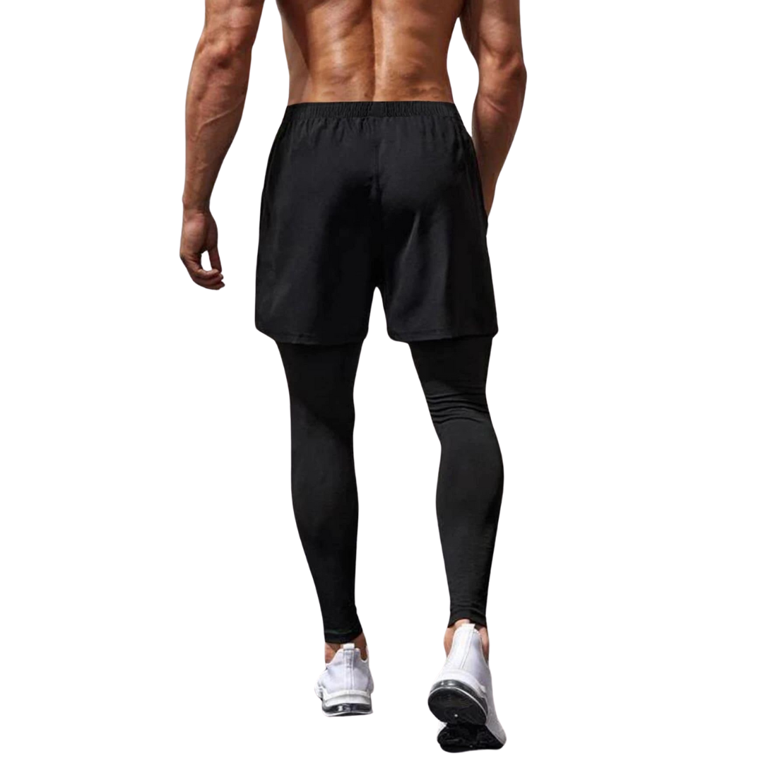 Men Inner Pants 2 in 1 Active Dual Pants with Inner Compression – Prosharx