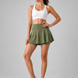 Flare Skorts with Inside Tights | Olive Green