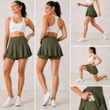 Flare Skorts with Inside Tights | Olive Green