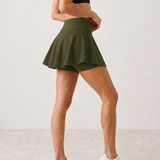 Flare Skorts with Inside Tights | Olive Green