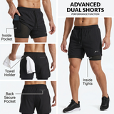 Apex Dual Shorts with Concealed Pockets & Towel Holder