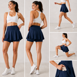 Flare Skorts with Inside Tights | Midnight Blue