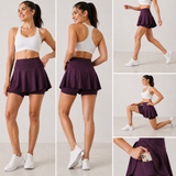 Flare Skorts with Inside Tights | Plum Wine