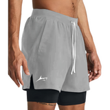 PACK of 2 Dual 2 in 1 Shorts with Inner Compression